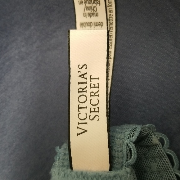 Victoria's Secret Dream Angel Bra Padded Smokey Blue Lace 32C - Picture 9 of 10